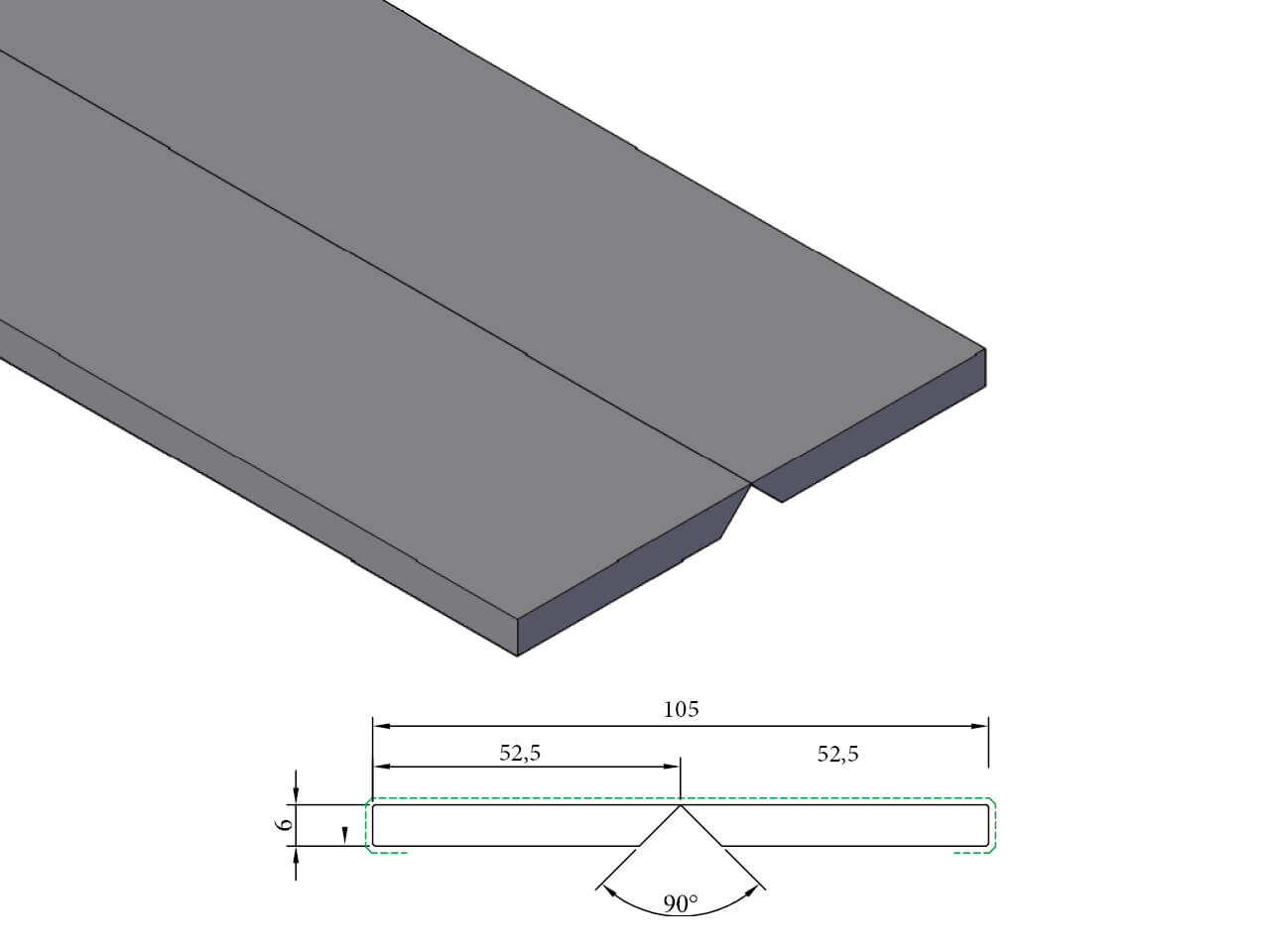 EXT 902 Knikhoek 6x52,5x52,5 mm EXT 902 Knikhoek 6x52,5x52,5 mm