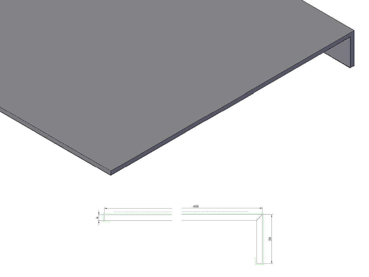KDH 413 Hoek 6x50x400 mm KDH 413 Hoek 6x50x400 mm