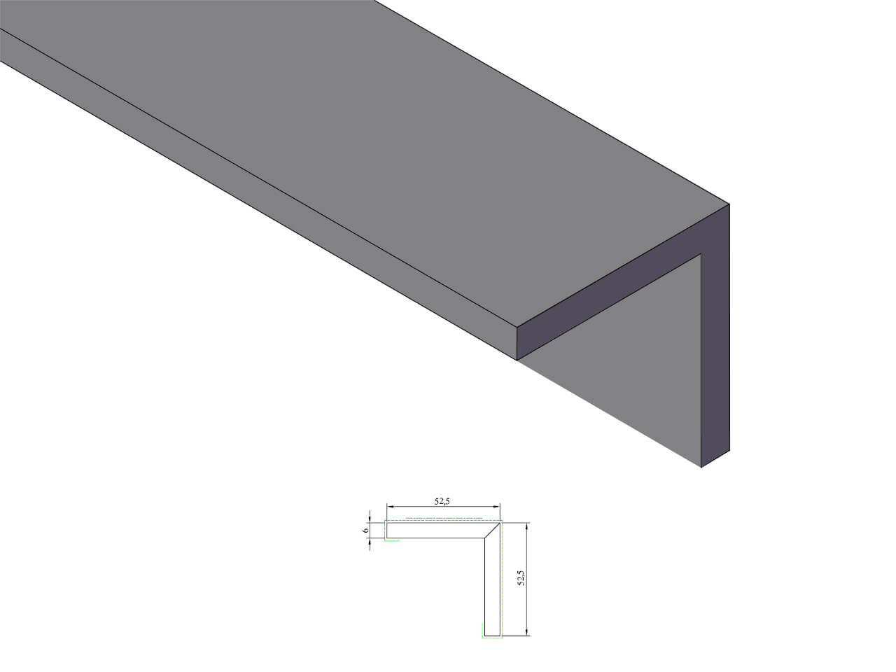 KDH 415 Hoek 6x52,5x52,5 mm KDH 415 Hoek 6x52,5x52,5 mm