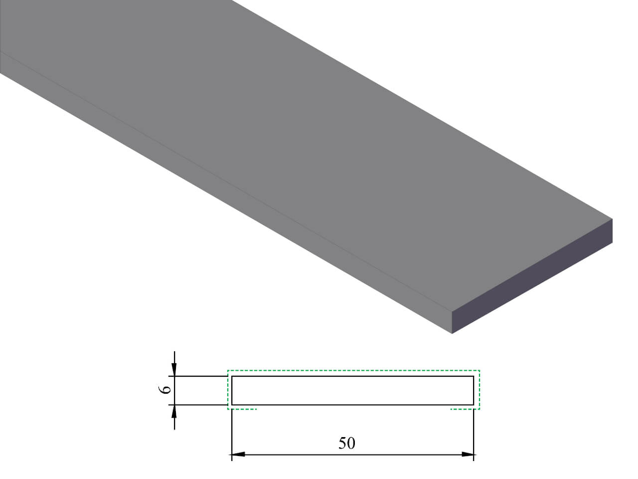 KDP 200 Platstuk 6x50 mm KDP 200 Platstuk 6x50 mm