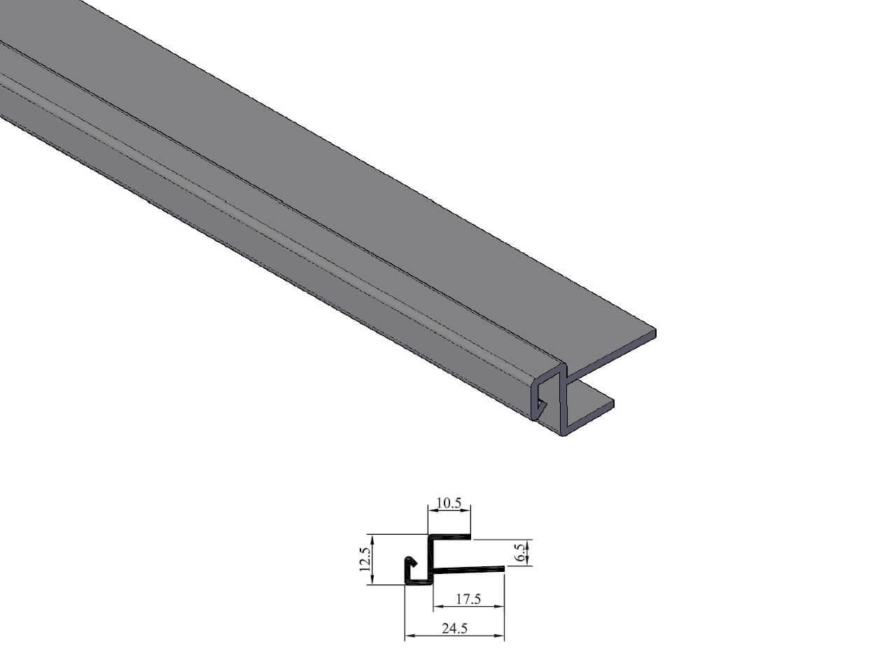 TBH 004 U Click Montage Profiel 18x6 mm TBH 004 U Click Montage Profiel 18x6 mm