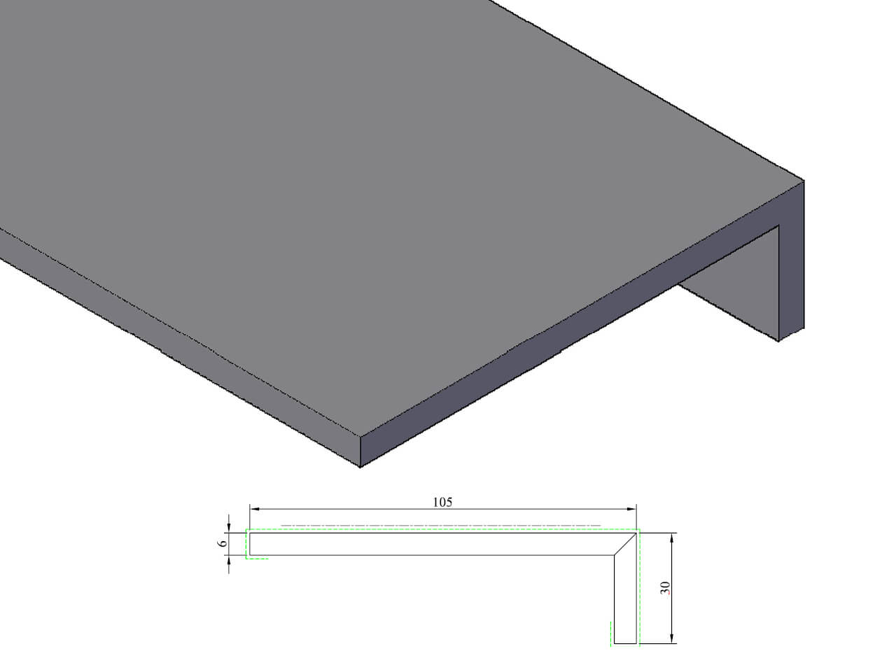 KDH 400 Hoek 6x30x105 mm KDH 400 Hoek 6x30x105 mm