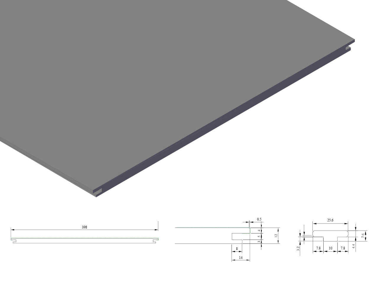 KDP 222 Wand/Plafondpaneel 12x398 mm TBH 016 Koppelveer KDP 222 Wand/Plafondpaneel 12x398 mm TBH 016 Koppelveer