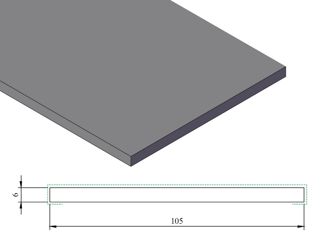 KDP 201 Platstuk 6x105 mm KDP 201 Platstuk 6x105 mm