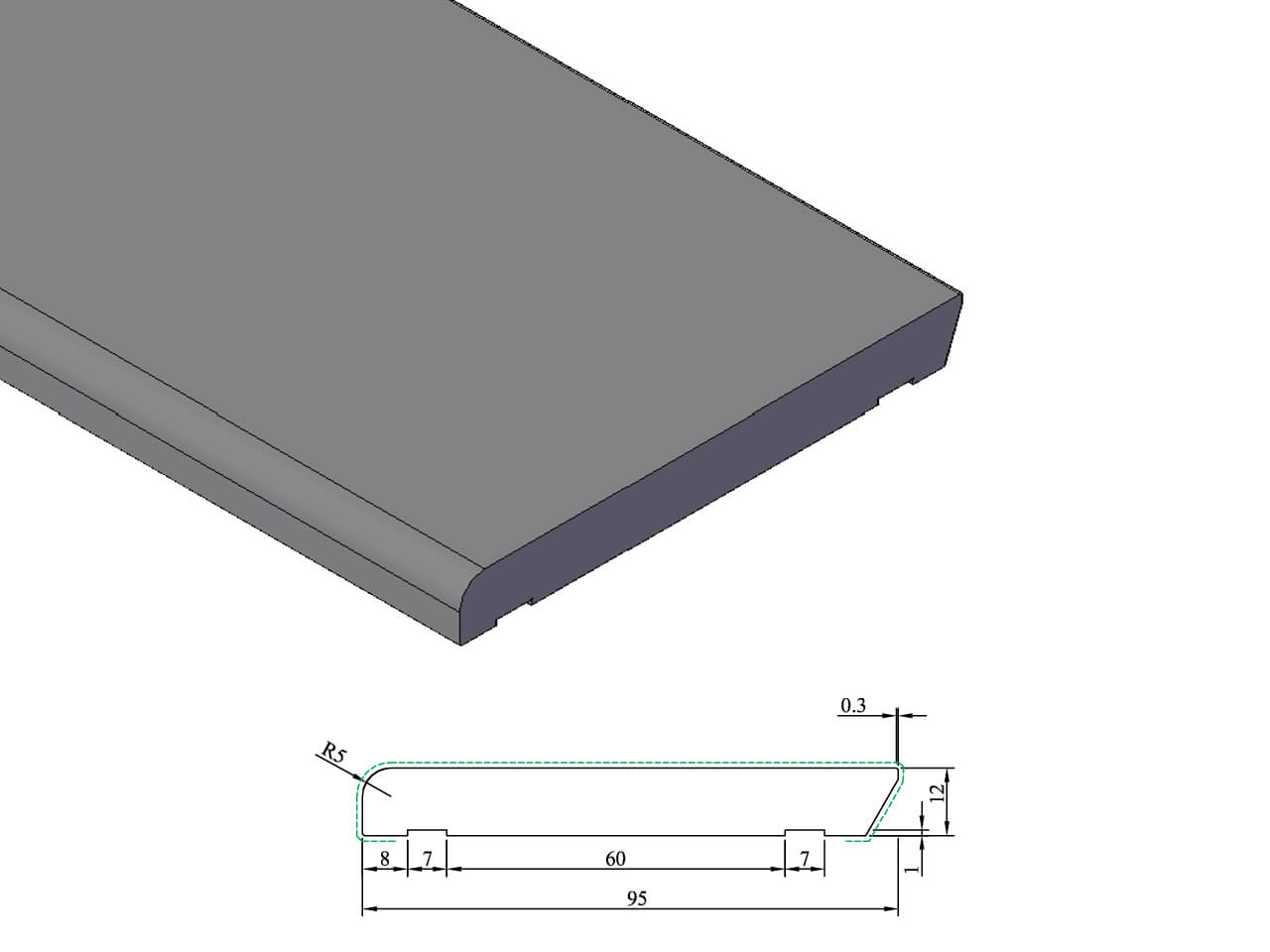 PL 708 Plint 12x95 mm PL 708 Plint 12x95 mm